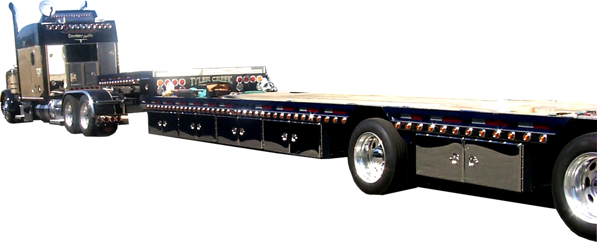 Taylor double door tool boxes installed on a Class 8 semi-truck